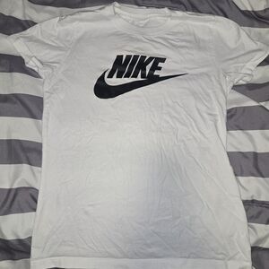 Nike White Tee with Black Swoosh